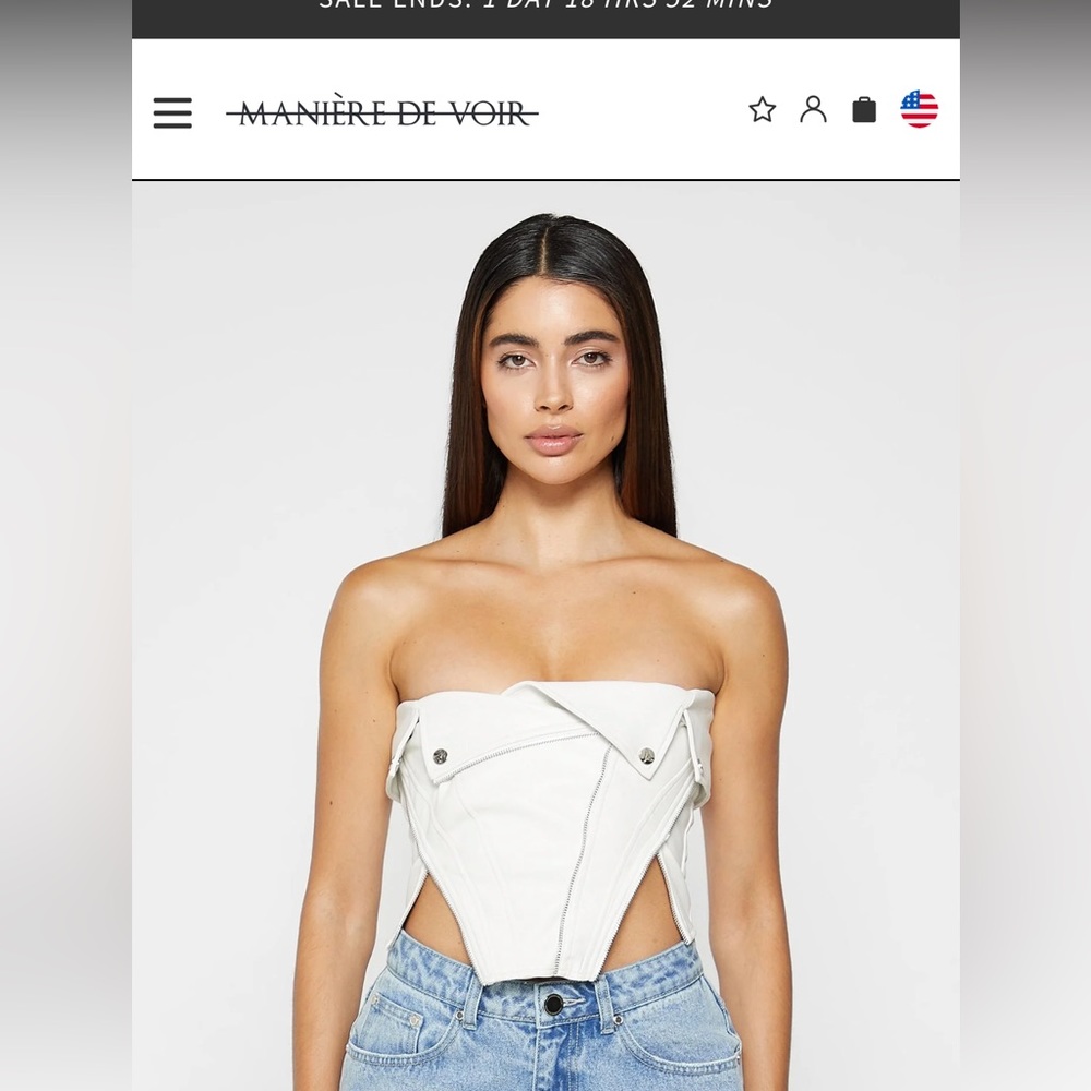 maniere de voir leather corset top size 4 brand new